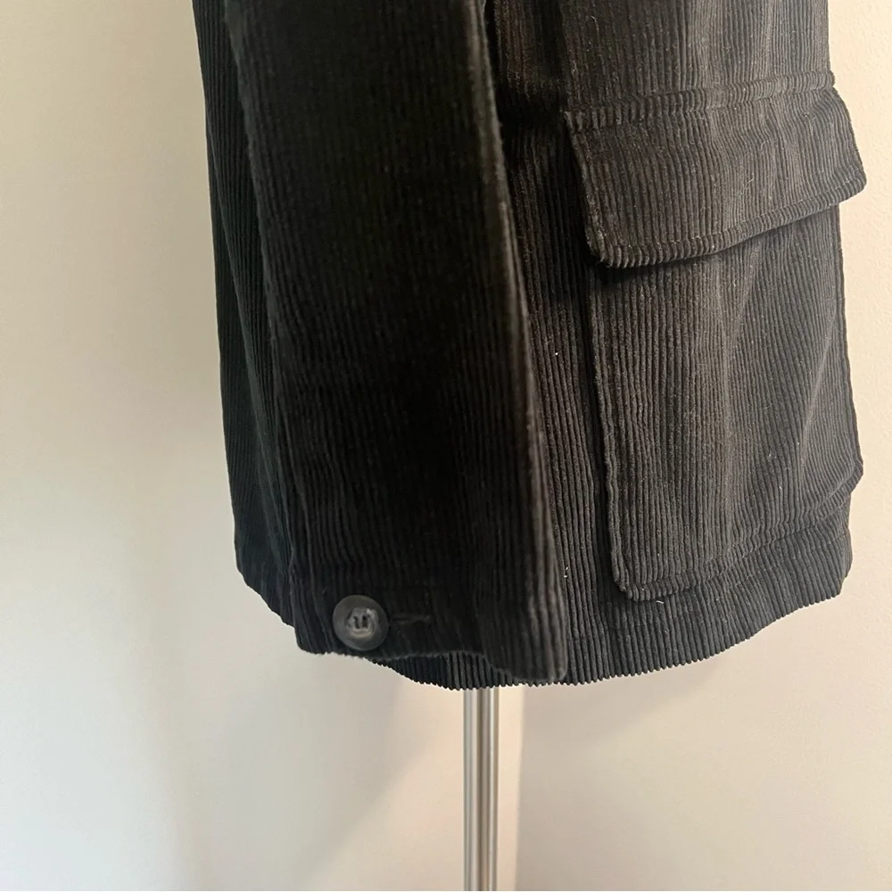 Liz Claiborne LizSport S Petite Black Corduroy Button Front Barn Jacket - Picture 4 of 12